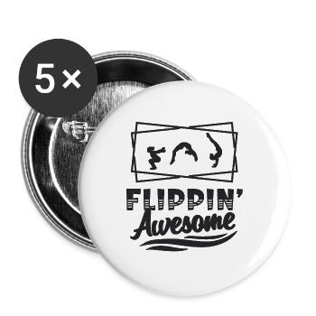 Flippin' Awesome Contortion Backflip Contortionist - Buttons large 2.2''/56 mm (5-pack) - white - Front