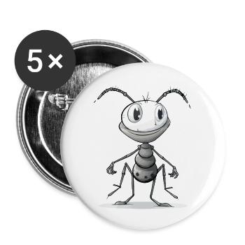Iva the ant - Buttons large 2.2''/56 mm (5-pack) - white - Front
