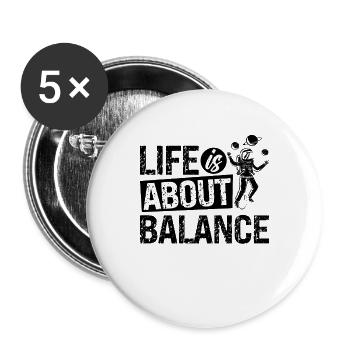La vie est une question d’équilibre Monocycle Cycliste Unicycliste - Lot de 5 grands badges (56 mm) - blanc - Devant
