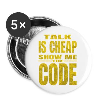 but i do computer science gift idea hacking coding - Buttons large 2.2''/56 mm (5-pack) - white - Front