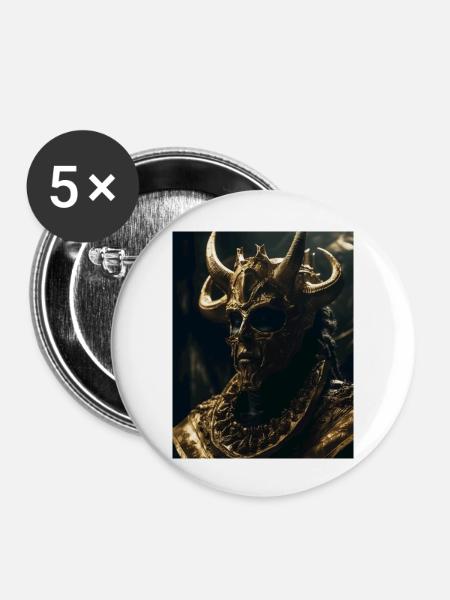 Golden King - Buttons groß 56 mm (5er Pack) - Weiß