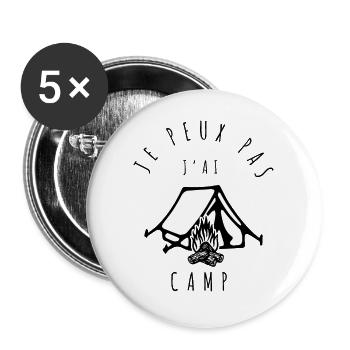 Je peux pas, j'ai camp - CAMP - Lot de 5 grands badges (56 mm) - blanc - Devant