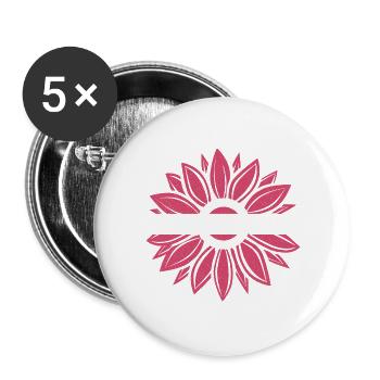 Multiple Myeloma Awareness Burgundy Sunflowe - Buttons large 2.2''/56 mm (5-pack) - white - Front