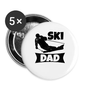 Skier Dad - Buttons large 2.2''/56 mm (5-pack) - white - Front