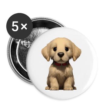Puppy Golden Retriever Dogs Dog Owners - Buttons large 2.2''/56 mm (5-pack) - white - Front