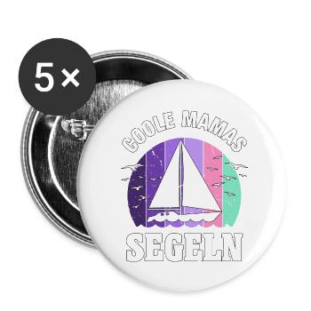 Segeln Segelboot beste Mama Muttertag Geschenk - Buttons groß 56 mm (5er Pack) - Weiß - Vorne