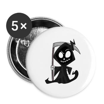 Faucheuse avec faux - Halloween - Lot de 5 grands badges (56 mm) - blanc - Devant