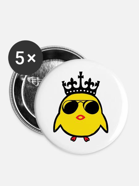 king kücken - Buttons groß 56 mm (5er Pack) - Weiß