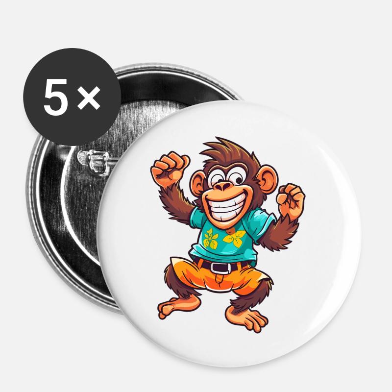 Monkey Business - Buttons large 2.2''/56 mm (5-pack) - white