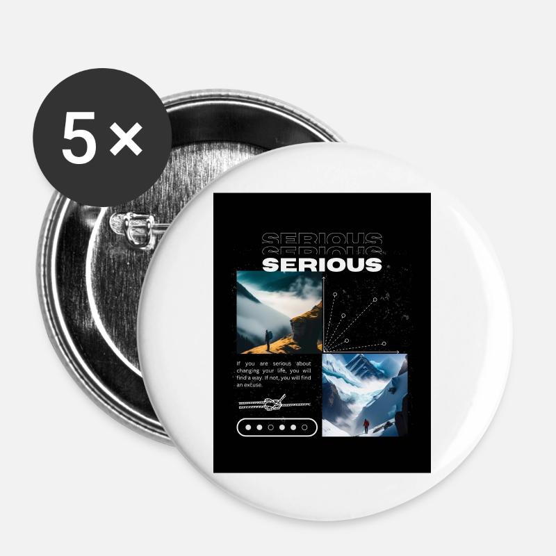 serious - Buttons large 2.2''/56 mm (5-pack) - white