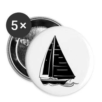 Segeln Segelsport Segler Segelschiff Segelboot - Buttons groß 56 mm (5er Pack) - Weiß - Vorne