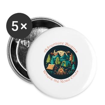 Abenteuer Beginnt Am Pfadende - Buttons groß 56 mm (5er Pack) - Weiß - Vorne
