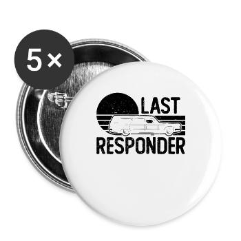 Dernier intervenant Embaumeur Science mortuaire Embaumeurs - Lot de 5 grands badges (56 mm) - blanc - Devant