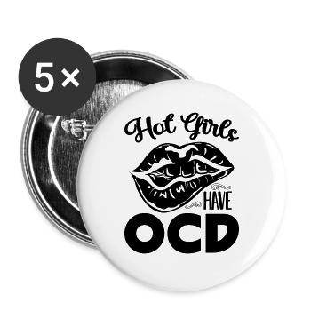 Hot Girls Have Health Care Mental Health Advocate - Buttons large 2.2''/56 mm (5-pack) - white - Front