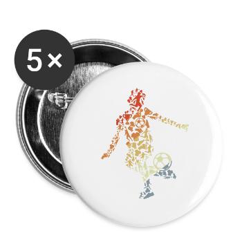 Croquis d’un joueur de football - Lot de 5 grands badges (56 mm) - blanc - Devant