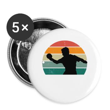 Tischtennisspieler - Buttons groß 56 mm (5er Pack) - Weiß - Vorne