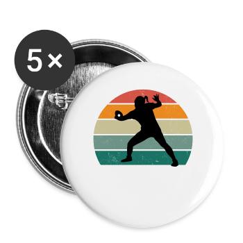 Tischtennisspielerin - Buttons groß 56 mm (5er Pack) - Weiß - Vorne
