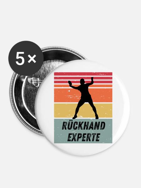 Rückhandexperte - Buttons groß 56 mm (5er Pack) - Weiß