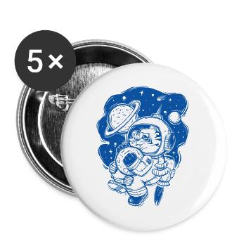 Astro tiger - Buttons groß 56 mm (5er Pack) - Weiß - Vorne