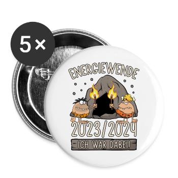 Energiewende 2023/2024 - Ich war dabei - Buttons groß 56 mm (5er Pack) - Weiß - Vorne