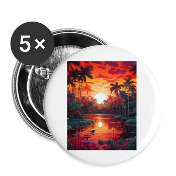 Amazonas Streetwear nature Exotic Design - Buttons groß 56 mm (5er Pack) - Weiß - Vorne