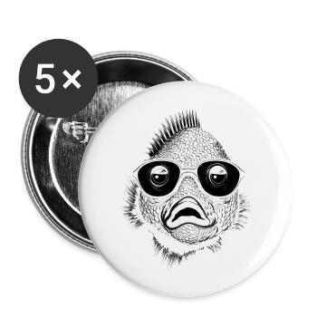 Cool drôle axie amour blagues amusantes mer barbecue geek - Lot de 5 grands badges (56 mm) - blanc - Devant
