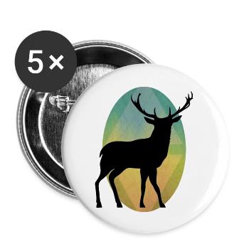 Hirsch - Buttons groß 56 mm (5er Pack) - Weiß - Vorne