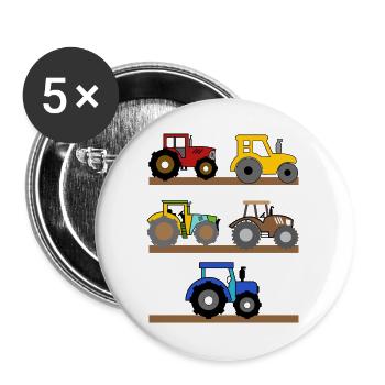 Agricultural Machinery Tractor Organic Farmer Farmer Country Life - Buttons large 2.2''/56 mm (5-pack) - white - Front