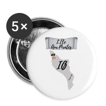 L'île aux pirates, Oléron - Lot de 5 grands badges (56 mm) - blanc - Devant