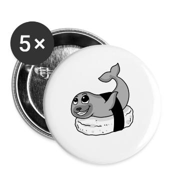 Sushi - Lot de 5 grands badges (56 mm) - blanc - Devant