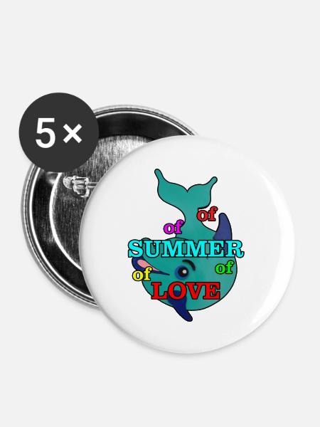 Delfin - Buttons groß 56 mm (5er Pack) - Weiß