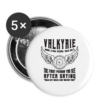 Valkyrie The First Person You See Norse Goddess - Buttons groß 56 mm (5er Pack) - Weiß - Vorne
