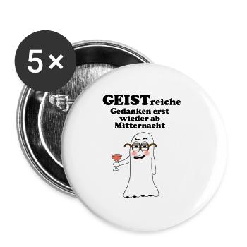 GEISTreiche Gedanken - Buttons groß 56 mm (5er Pack) - Weiß - Vorne