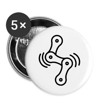 Triathlon Natation Bike Run Marathon - Lot de 5 grands badges (56 mm) - blanc - Devant