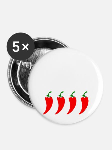 Extra scharf - Buttons groß 56 mm (5er Pack) - Weiß