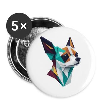 Chihuahua - Lot de 5 grands badges (56 mm) - blanc - Devant