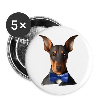 Doberman Doberman puppy dog Doberman trainer - Buttons large 2.2''/56 mm (5-pack) - white - Front