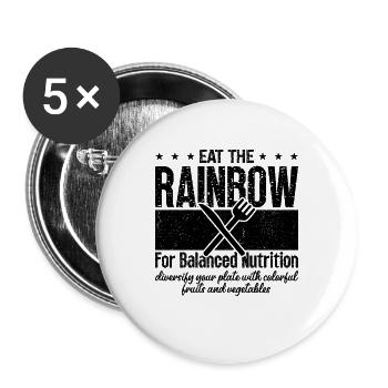 Eat The Rainbow For Balanced Nutrition Dietitians - Buttons large 2.2''/56 mm (5-pack) - white - Front