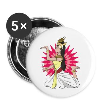 Kambodscha Tradition Tanz Khmer Apsara I Geschenk - Buttons groß 56 mm (5er Pack) - Weiß - Vorne
