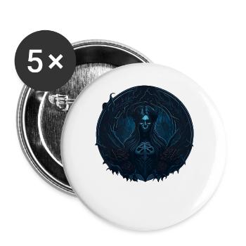 Gothic Rosen Mädchen Skelett Dunkler Stil - Buttons groß 56 mm (5er Pack) - Weiß - Vorne