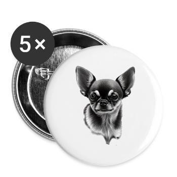 Miniature Dog Chihuahua - Buttons large 2.2''/56 mm (5-pack) - white - Front