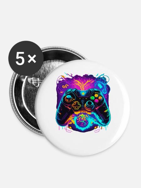 Power Graffiti Gaming Controller - Buttons groß 56 mm (5er Pack) - Weiß
