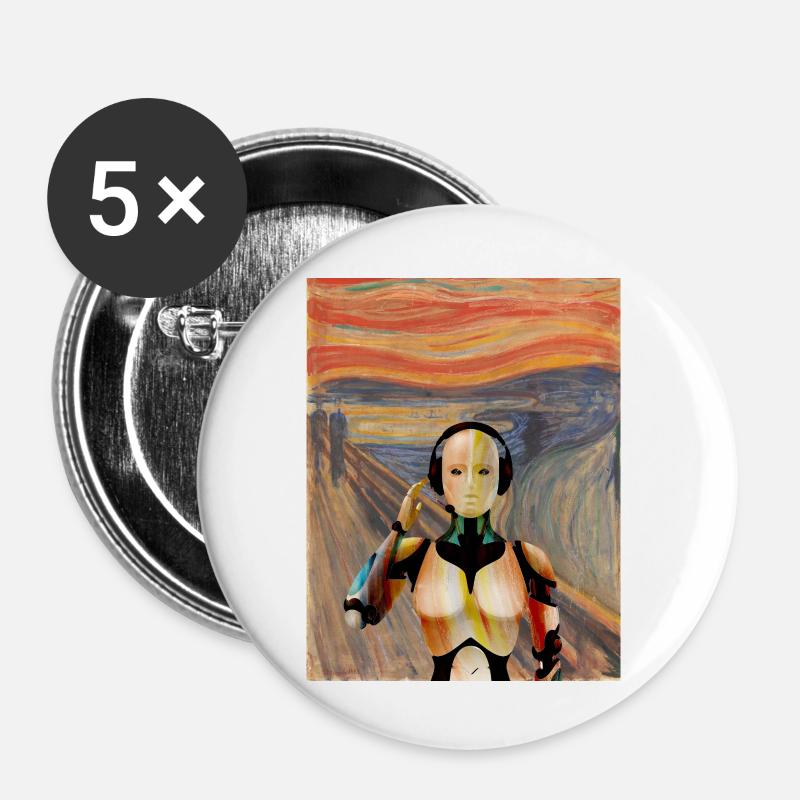 Edvard Munch - Buttons large 2.2''/56 mm (5-pack) - white