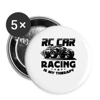 RC Car Racing Is My Therapy Model Maker RC Racer - Buttons large 2.2''/56 mm (5-pack) - white - Front