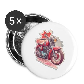 Motorcycle Design - Buttons large 2.2''/56 mm (5-pack) - white - Front