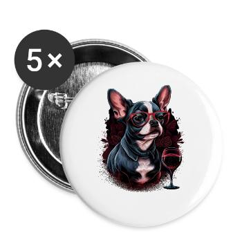 Chihuahua - Frankreich Französische Flagge - Buttons groß 56 mm (5er Pack) - Weiß - Vorne