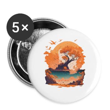 Pure nature Holiday Relaxation - Buttons large 2.2''/56 mm (5-pack) - white - Front