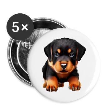 Rottweiler Dog Rottweiler Puppy Dogs Puppy - Buttons large 2.2''/56 mm (5-pack) - white - Front