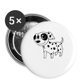 Dalmatian Dog Breed Dog Dogs - Buttons large 2.2''/56 mm (5-pack) - white - Front