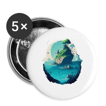 Imaginative Asian island landscape - Buttons large 2.2''/56 mm (5-pack) - white - Front